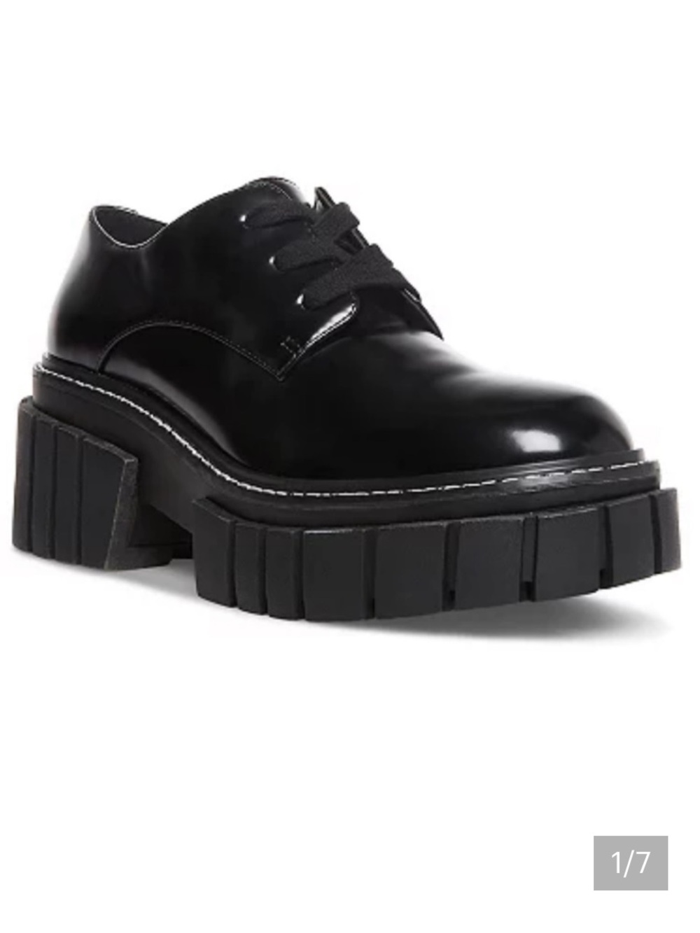 Madden Girl Pharaoh Platform Oxford Derby Style Shoe Black 9.5